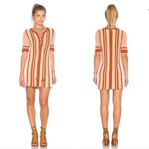 Free People x Revolve Lollipop Knit Sweater Dress in Sunset Combo Size XS
